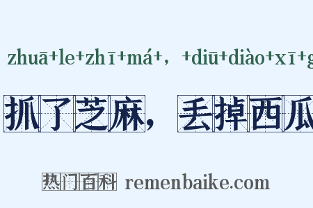 抓了芝麻，丢掉西瓜是什么意思的图片